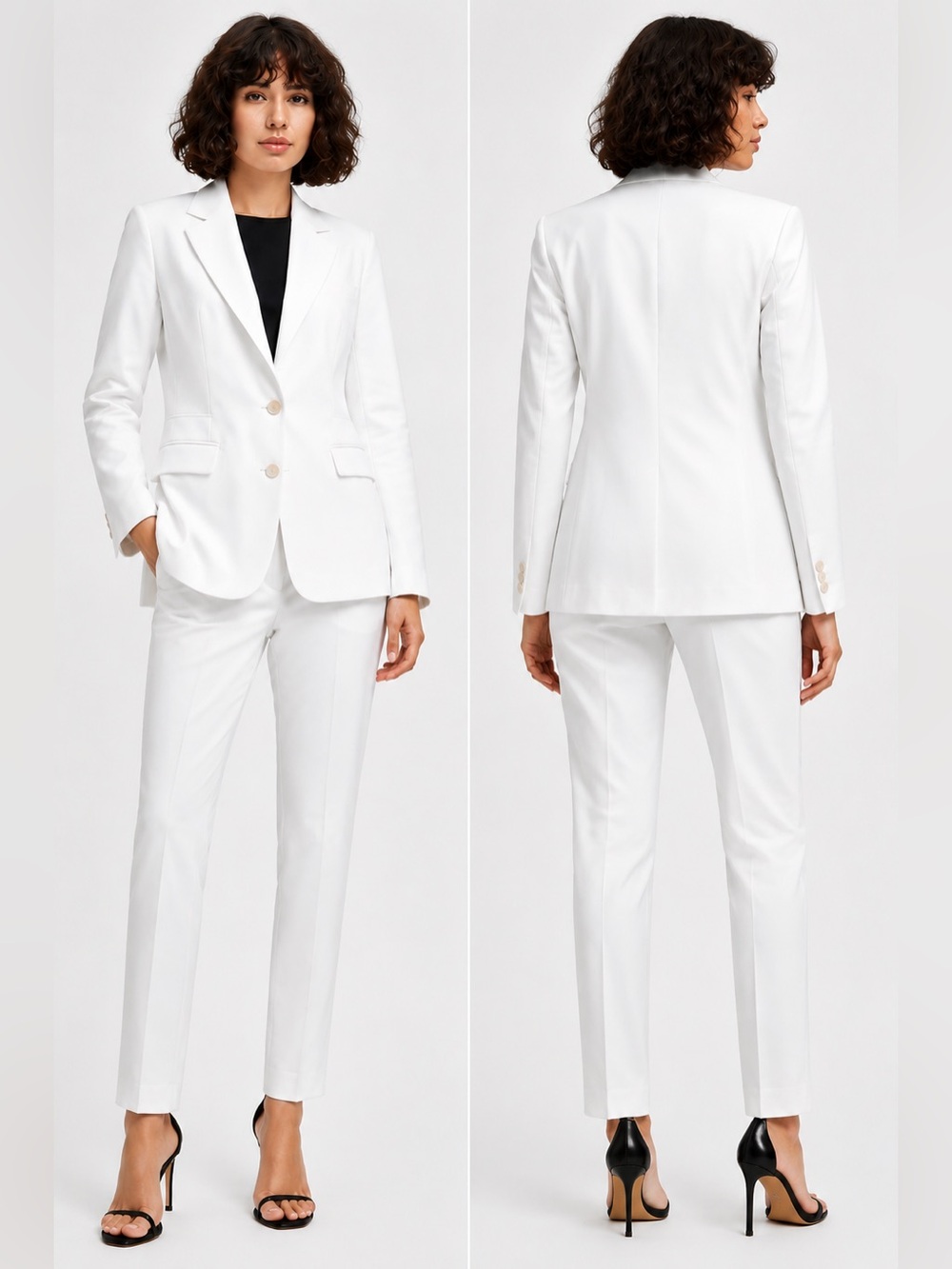 Brooks Brothers White Suit Set Size 12 Jacket & Pants, stretch cotton, pristine